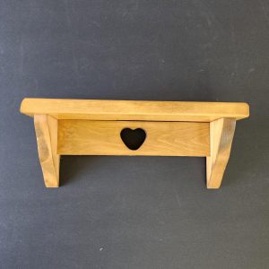Vintage Mini Wooden Wall Shelf | Heart Cutout | Rustic Farmhouse Decor | Collectible Display